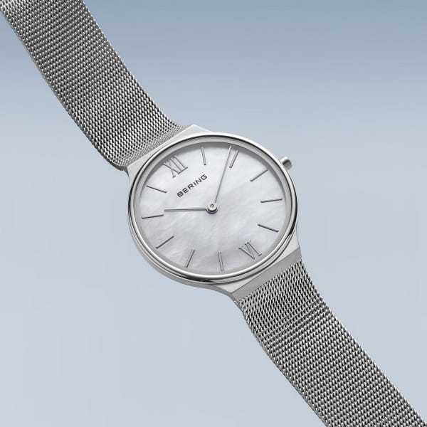 Bering Ultra Slim Polished/brushed Silver Women's Mesh Watch | 18434-000 | Time Watch Specialists