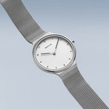 Bering Ultra Slim Polished/brushed Silver Women's Mesh Watch | 18434-004 | Time Watch Specialists