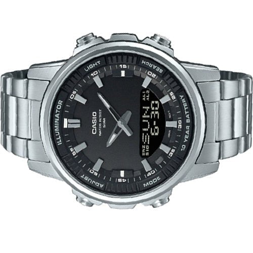 Casio Silver Stainless Steel Digital+Analog Display Men's Watch | AMW - 880D - 1AV | TIME Watches