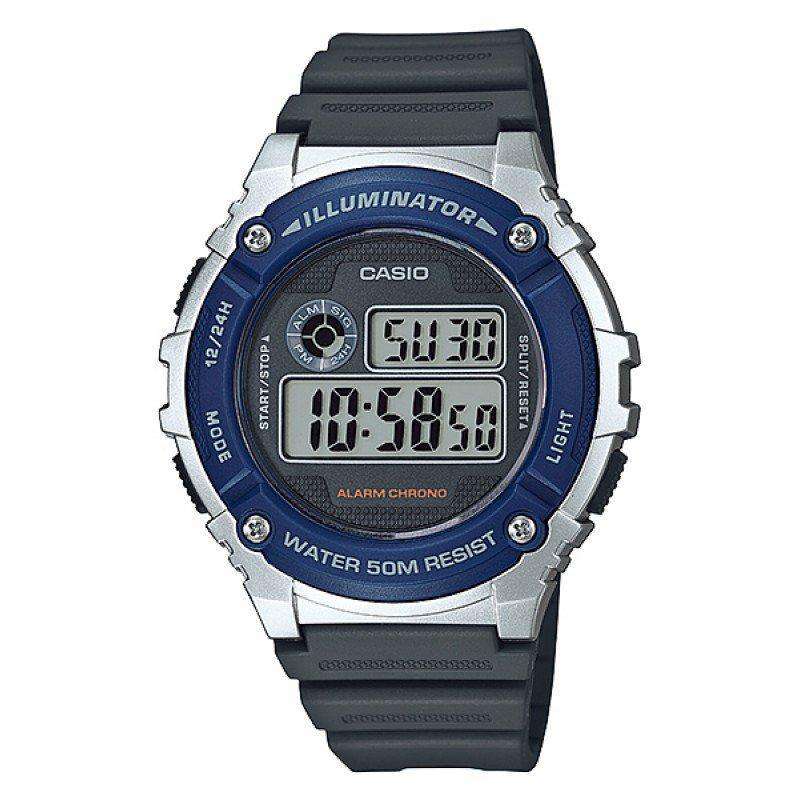 CASIO Black/Blue Resin Strap Unisex Watch | W - 216H - 2A | TIME Watches