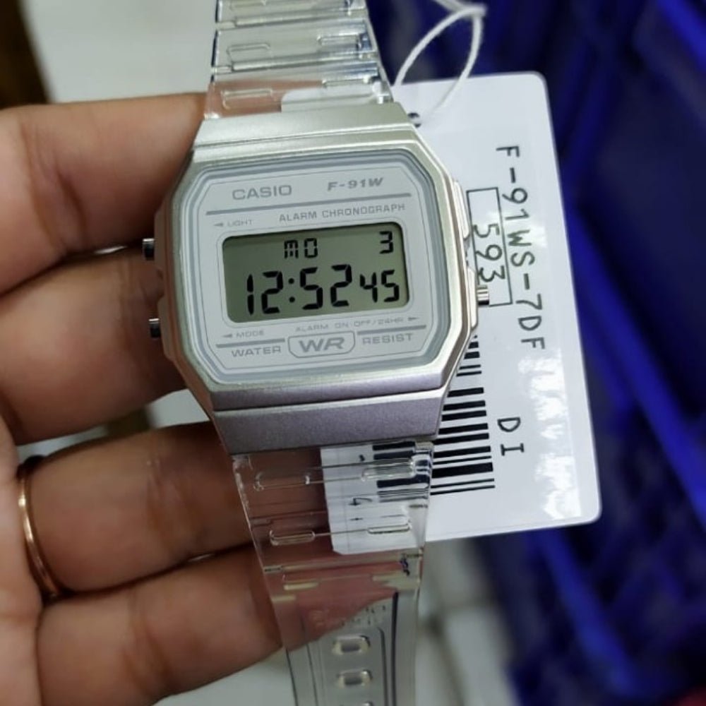 CASIO Classic Transparent Resin Women's Watch | F - 91WS - 7DF | TIME Watches