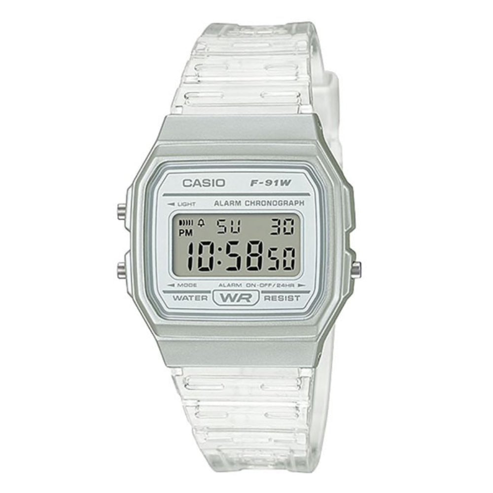 CASIO Classic Transparent Resin Women's Watch | F - 91WS - 7DF | TIME Watches