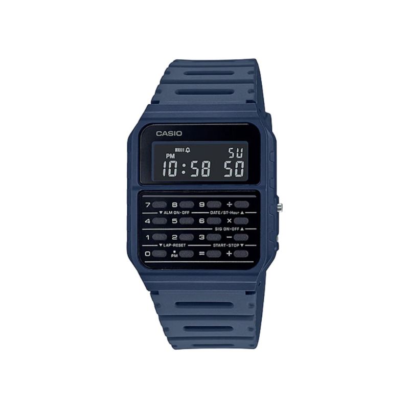 CASIO Databank Blue Resin Band Men's Calculator Watch | CA - 53WF - 2BDF | TIME Watches