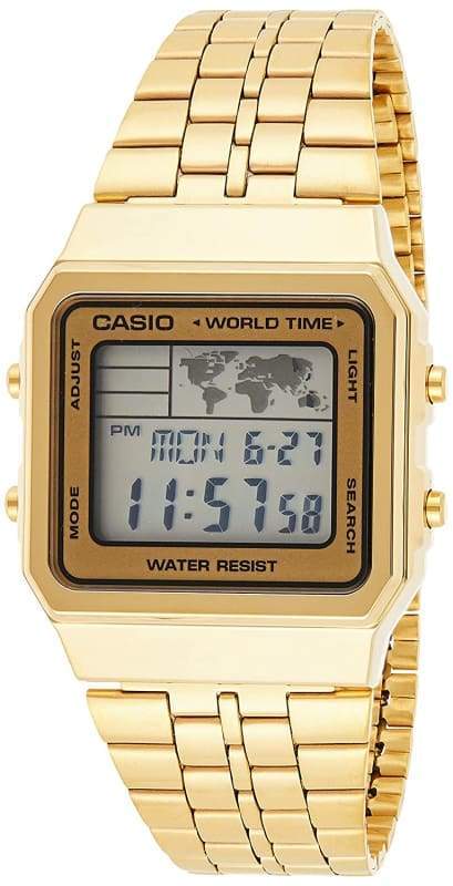 CASIO Digital Gold Square Unisex Watch | A500WGA - 9DF | TIME Watches
