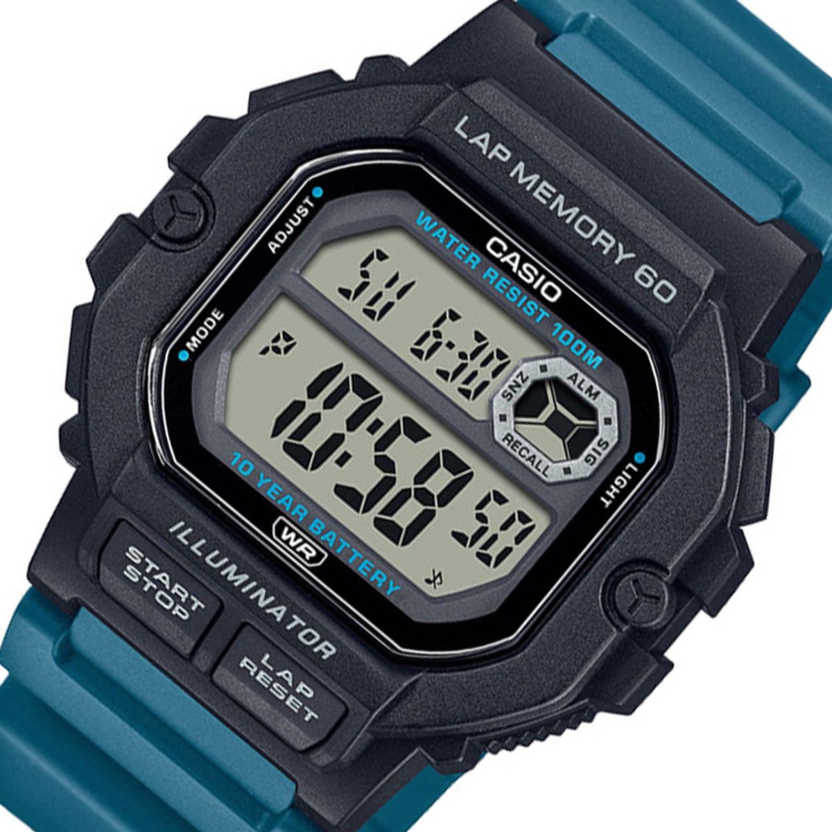 Casio Digital Lap Memory Illuminator Men's Watch | WS - 1400H - 3AVDF | TIME Watches