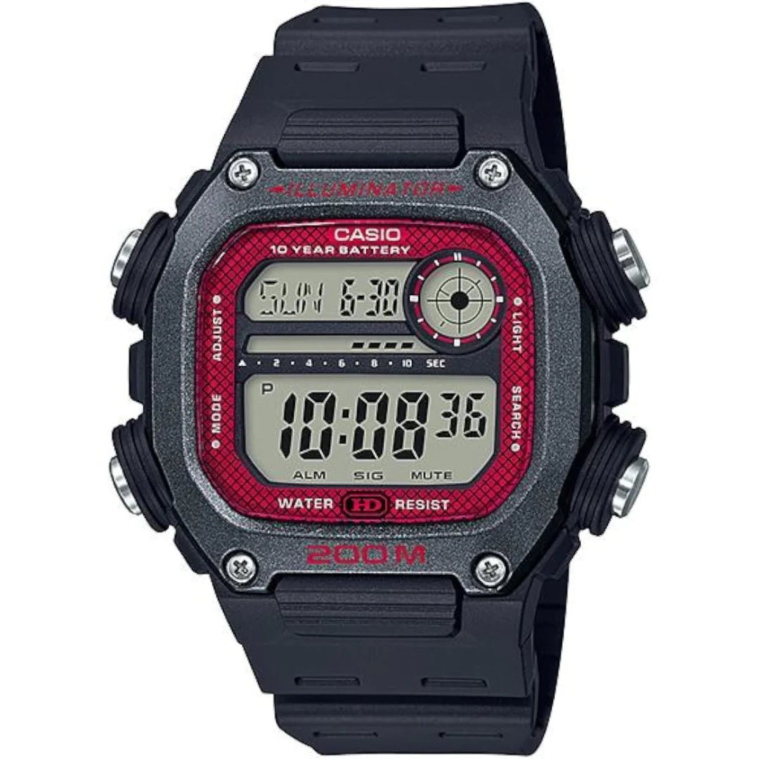 Casio Digital Red Dial Men's Watch | DW - 291H - 1BVDF | TIME Watches