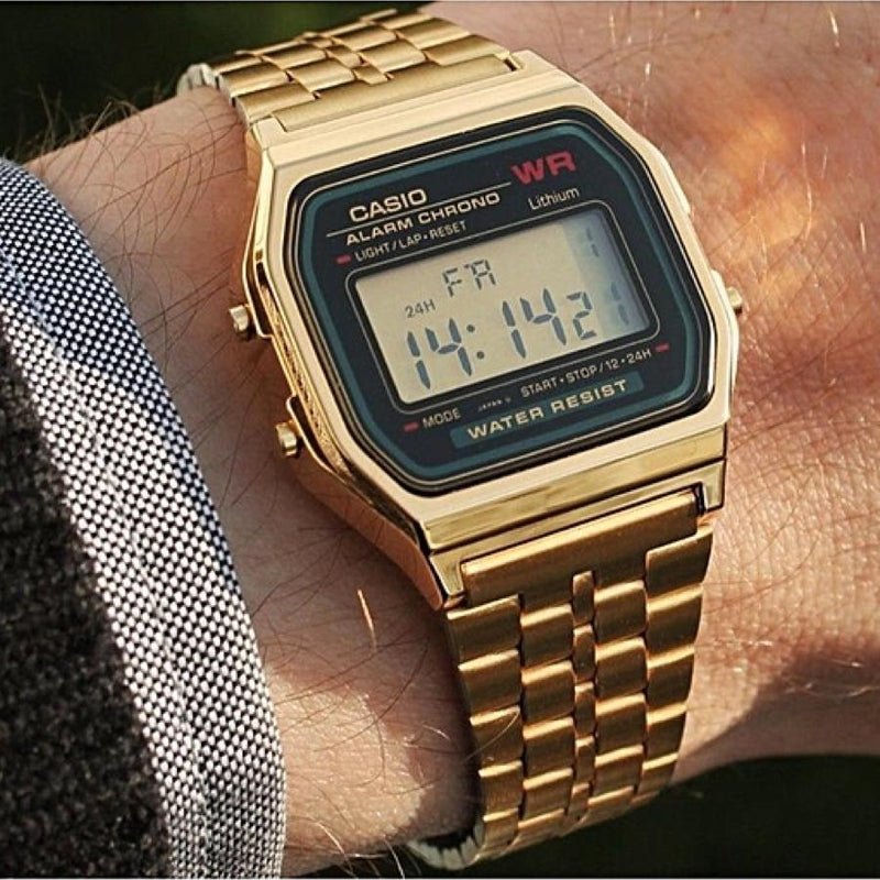 CASIO Digital Vintage Gold Stainless Steel Unisex Watch - A159WGEA-1DF | Time Watch Specialists