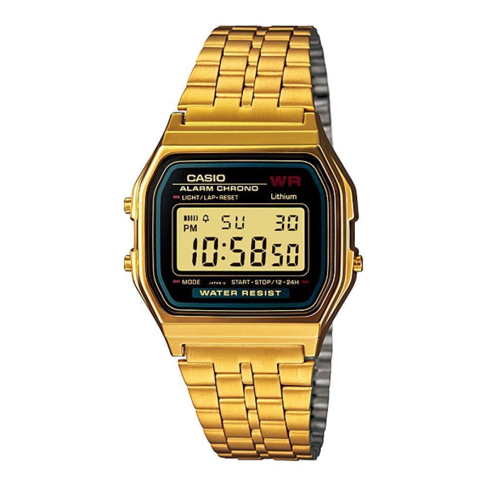 CASIO Digital Vintage Gold Stainless Steel Unisex Watch | A159WGED - 1DF | TIME Watches