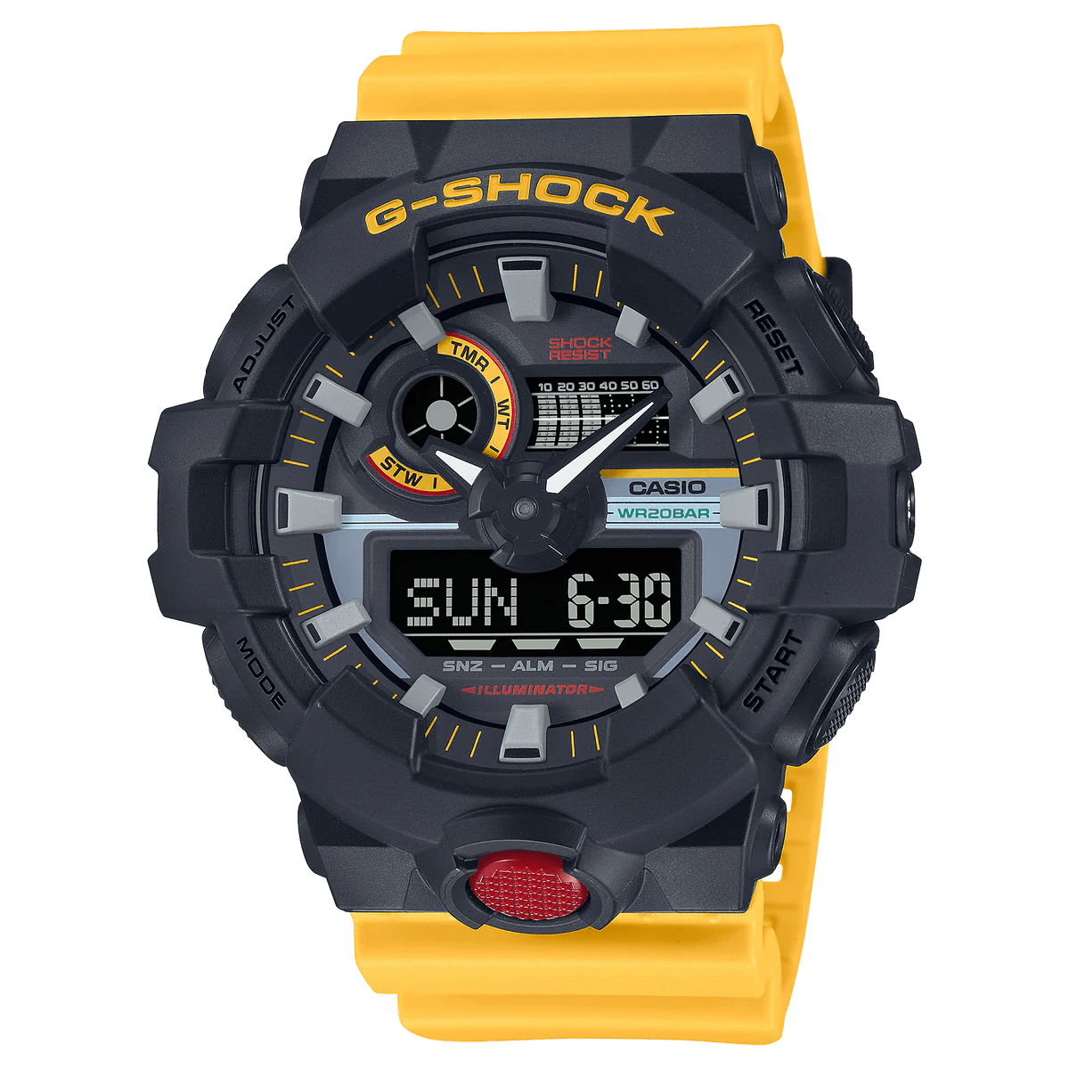Casio G-Shock 200M Yellow Resin Men's Watch | GA-700MT-1A9DR | Time Watch Specialists