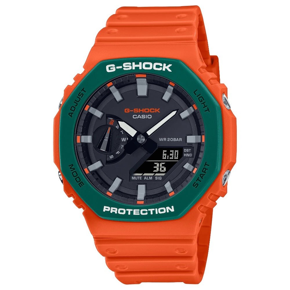 Casio G - Shock Analog Digital Orange Resin Strap Men's Watch | GA - 2110SC - 4ADR | TIME Watches