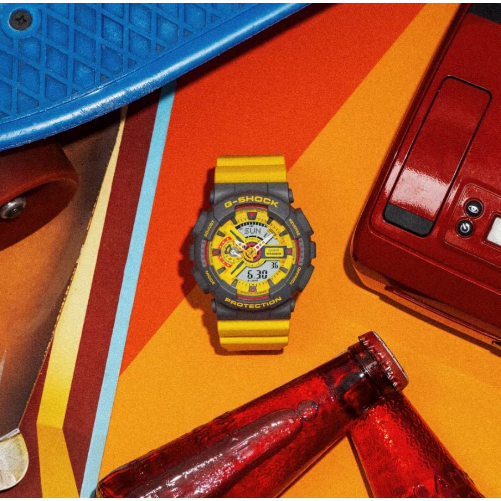Casio G-Shock Digital-Analogue Yellow Resin Strap Unisex Watch GA-110Y-9ADR | Time Watch Specialists