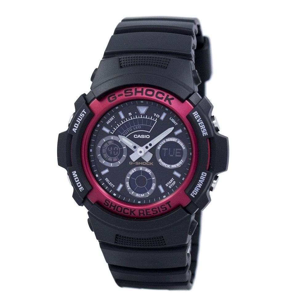CASIO G - Shock Digital Quartz Black Resin Mens Watch | AW - 591 - 4ADR | TIME Watches