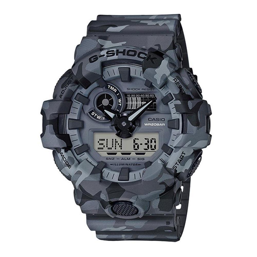 CASIO G - Shock Digital Quartz Grey Camo Resin GA - 700CM - 8ADR Mens Watch | TIME Watches