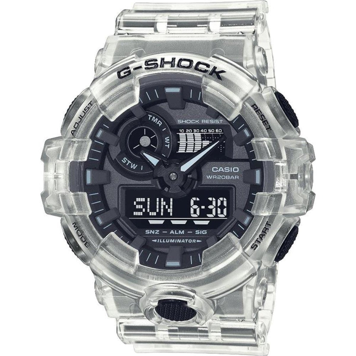 Casio G - Shock Mens 200m Skeleton Standard | GA - 700SKE - 7ADR | TIME Watches
