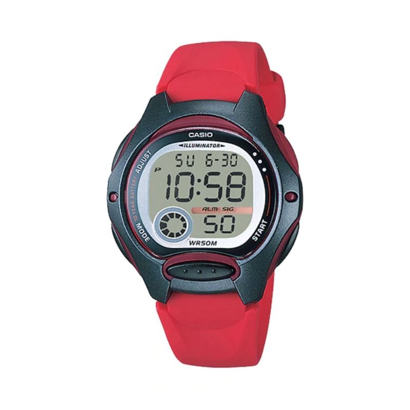 CASIO Red Resin Band Sport Kid's Digital Watch | LW - 200 - 4AV | TIME Watches