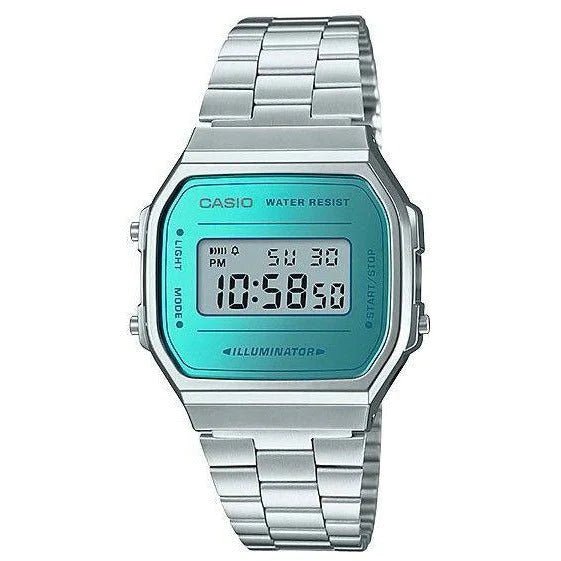 Casio Retro Digital Stainless Steel Woman's Watch | A168WEM - 2DF | TIME Watches