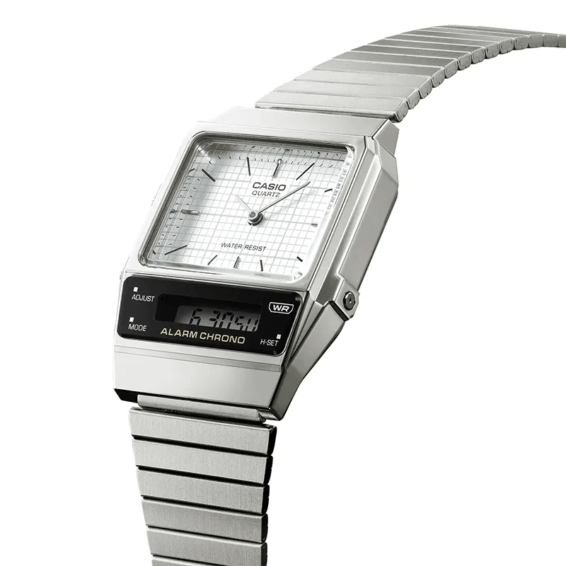 Casio Retro Vintage Silver Unisex Watch | AQ - 800E - 7ADF | TIME Watches
