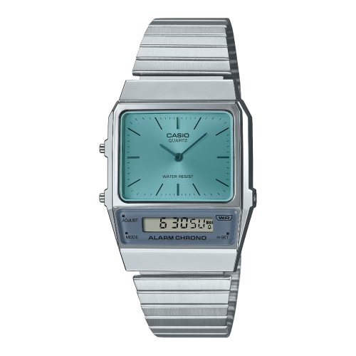 Casio Retro Vintage Silver with Blue Dial Unisex Watch | AQ - 800EC - 2ADF | TIME Watches