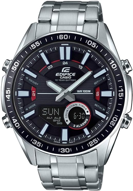 Casio Stainless Steel Black Dial Bracelet Men's Watch | EFV - C100D - 1AVDF | TIME Watches