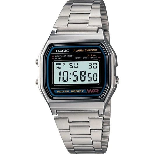 Casio Stainless Steel Digital Men's Watch | A158WA-1DF | Time Watch Specialists