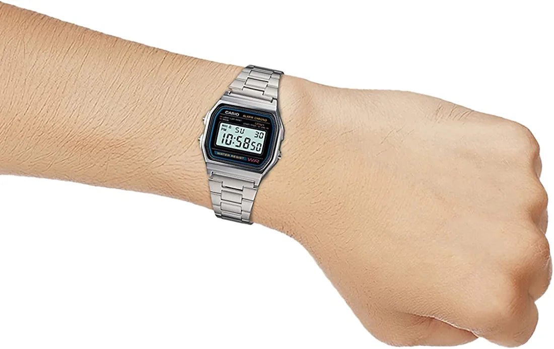 Casio Stainless Steel Digital Men's Watch | A158WA-1DF | Time Watch Specialists