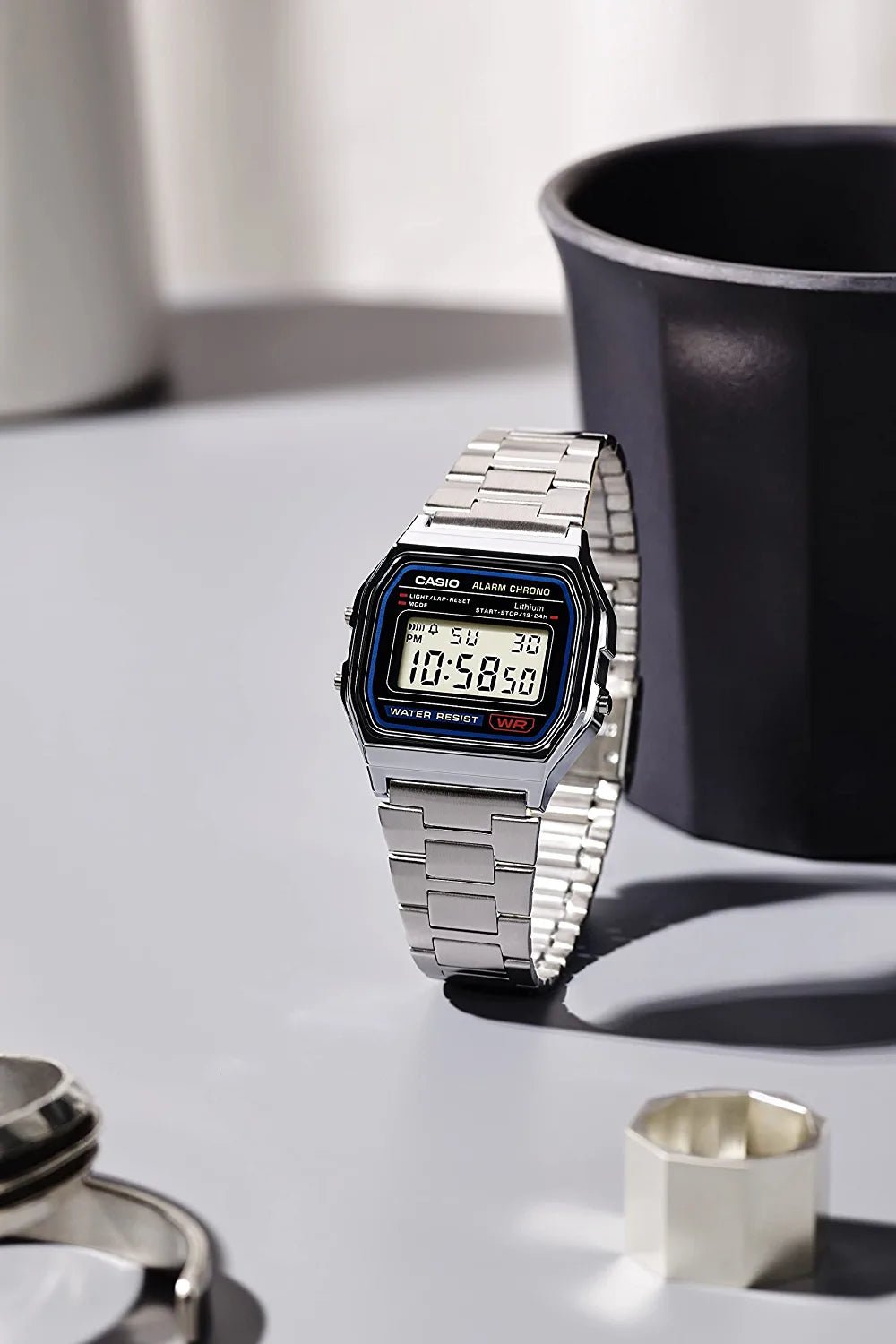 Casio Stainless Steel Digital Men's Watch | A158WA-1DF | Time Watch Specialists