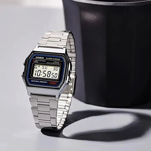 Casio Stainless Steel Digital Men's Watch | A158WA-1DF | Time Watch Specialists