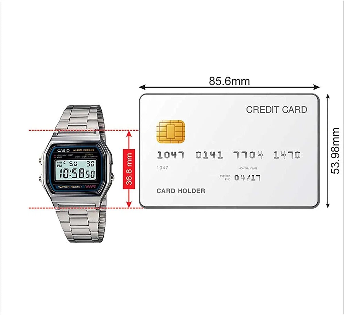 Casio Stainless Steel Digital Men's Watch | A158WA-1DF | Time Watch Specialists