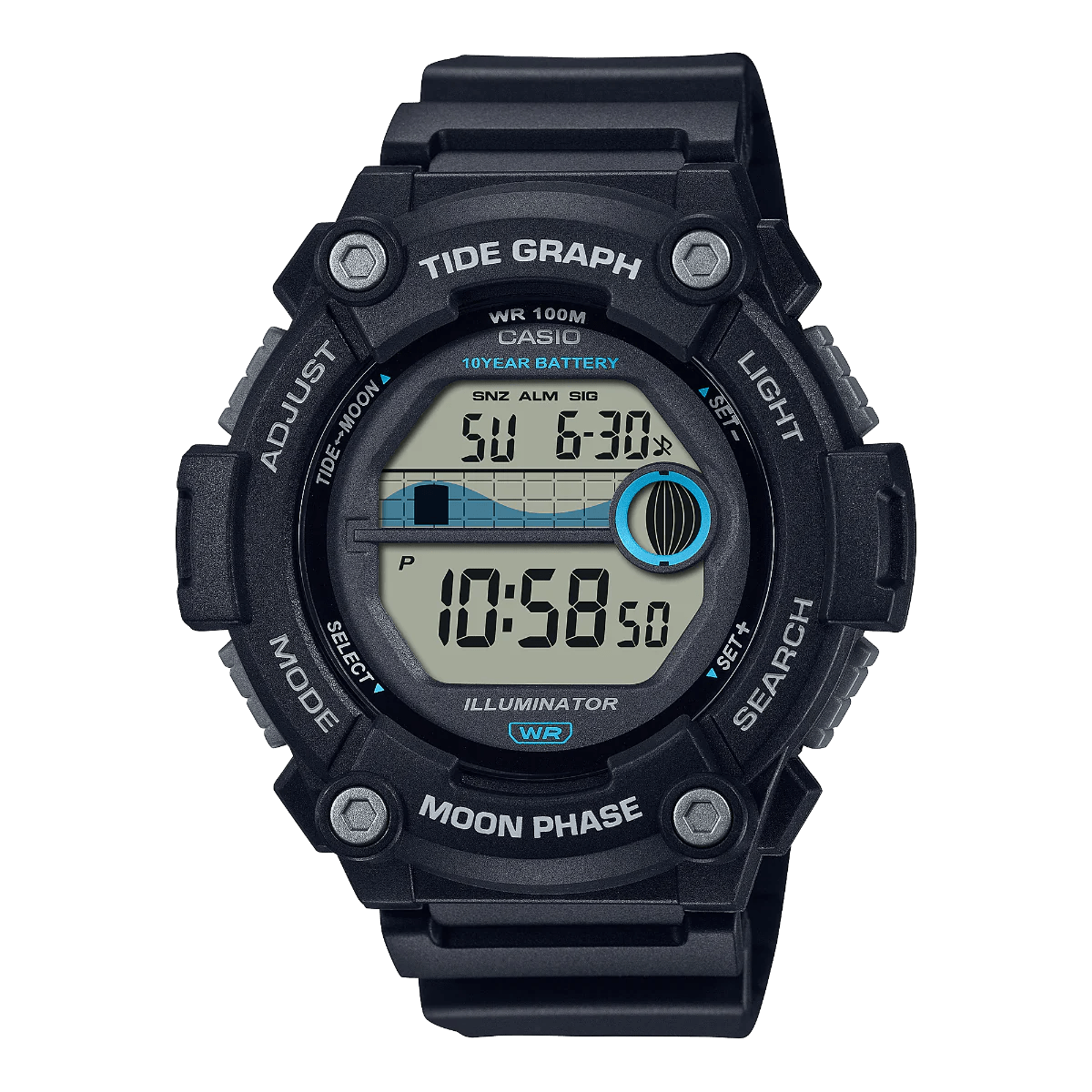 Casio Standard Collection Tide Graph 100M Men's Watch | WS - 1300H - 1AVDF | TIME Watches