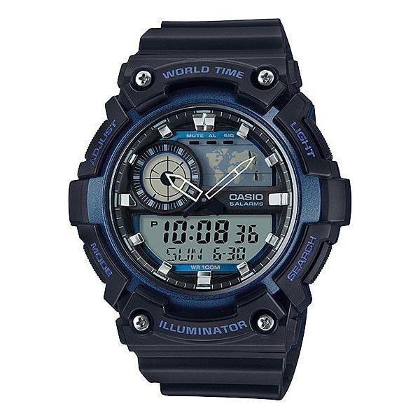 CASIO Super Illuminator Quartz Black Casual Men's Watch | AEQ - 200W - 2AVDF | TIME Watches