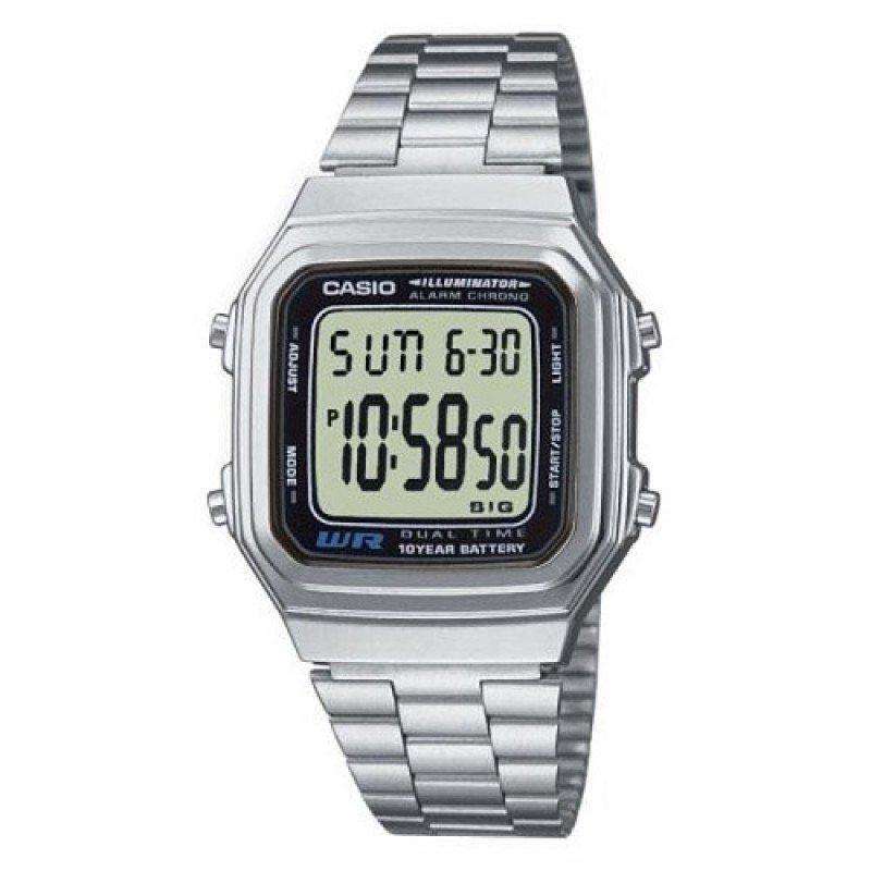 CASIO Vintage Chrono Digital Silver Stainless Steel Unisex Watch | A178WA - 1ADF | TIME Watches