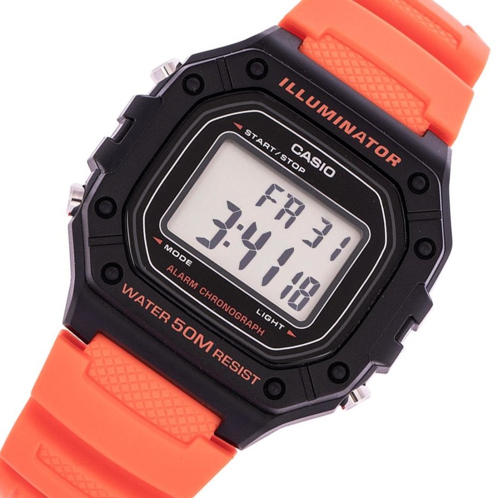 Casio Vintage Orange Unisex Watch | W - 218H - 4B2VDF | TIME Watches