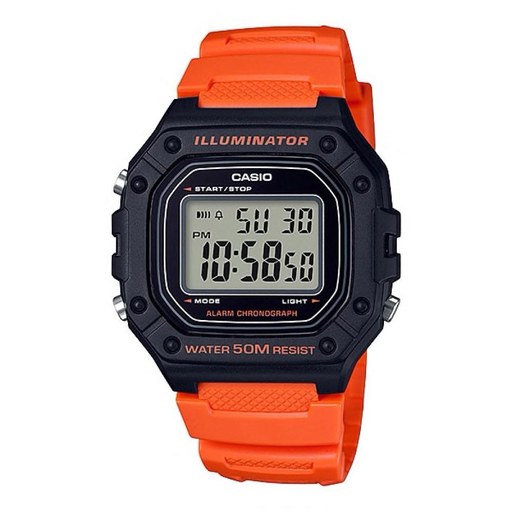 Casio Vintage Orange Unisex Watch | W - 218H - 4B2VDF | TIME Watches