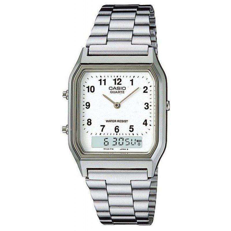 CASIO Vintage Silver Stainless Unisex Watch | AQ - 230A - 7B | TIME Watches