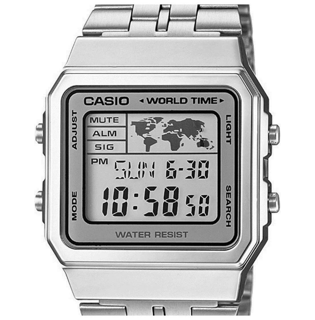 CASIO Vintage Silver Stainless Watch Unisex | A500W | TIME Watches