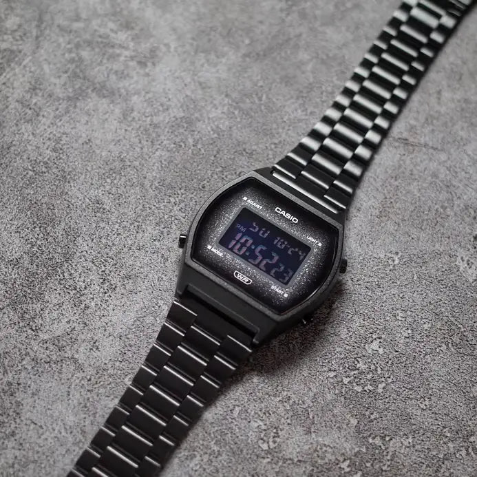 Casio Vintage Unisex Black Stainless Steel Strap Watch - B640WBG - 1BDF | TIME Watches