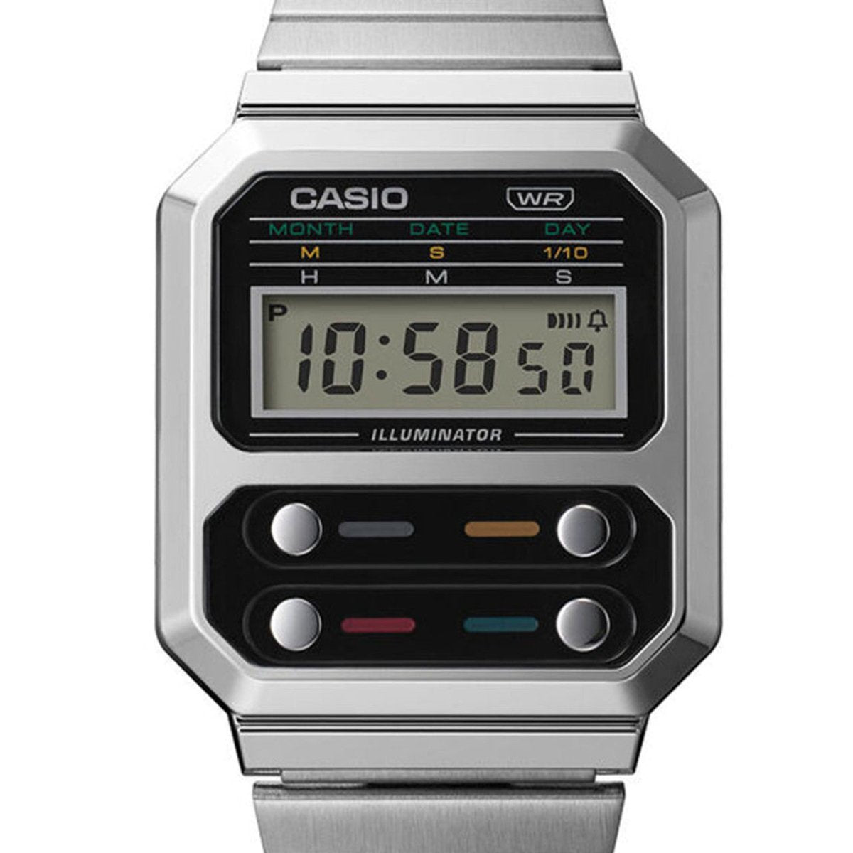 Casio retro watch best sale silver