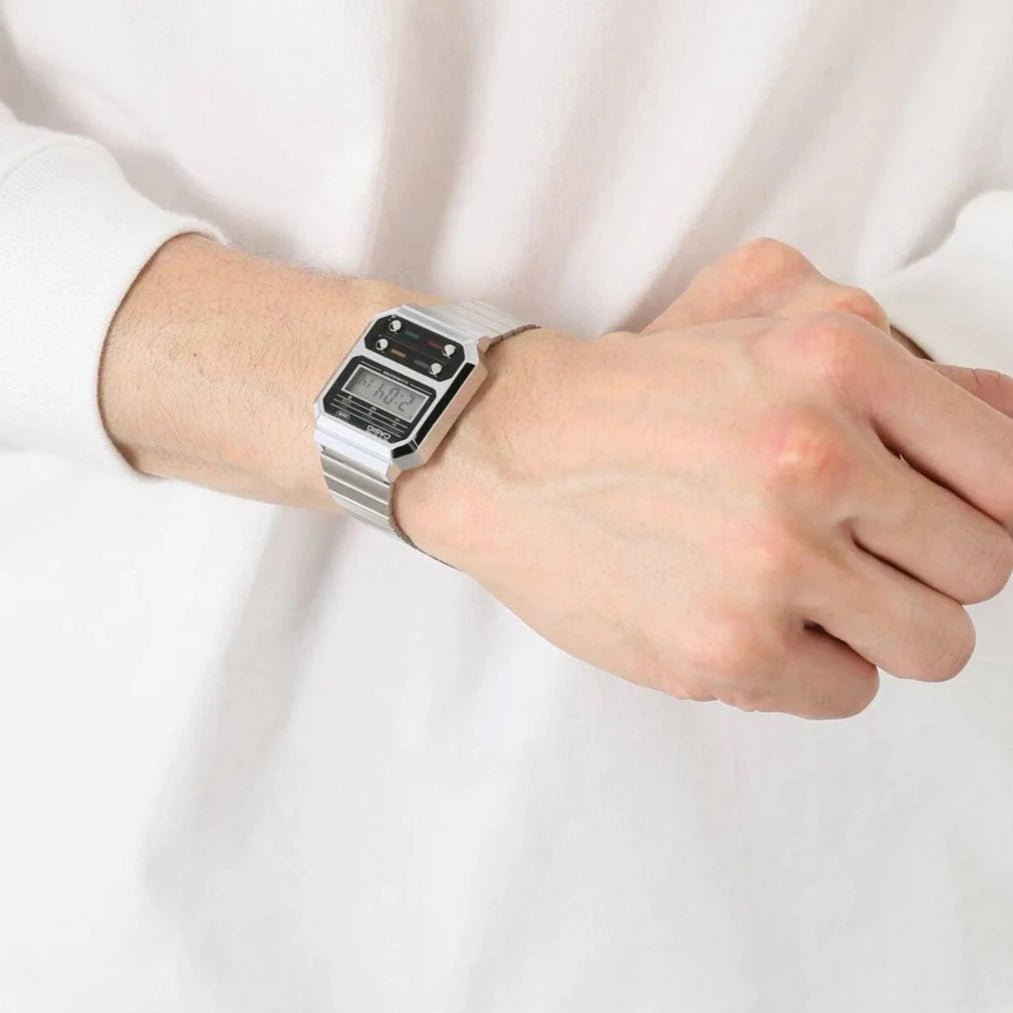 Casio vintage watch silver outlet