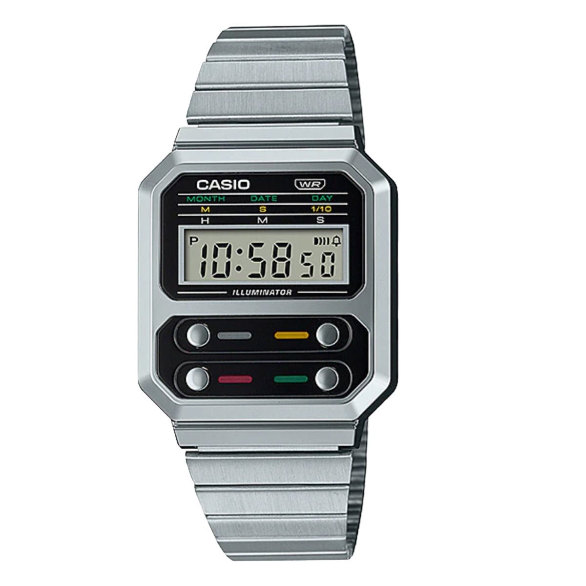 CASIO Vintage Watch Silver Men's Watch | A100WE - 1ADF | TIME Watches