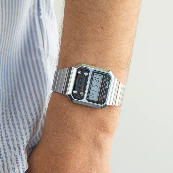 Buy CASIO Vintage Watch Silver Men s Watch A100WE 1ADF Time