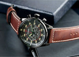 Citizen Chronograph Black Dial Brown Leather Men's Watch - CA4218-14E | Time Watch Specialists