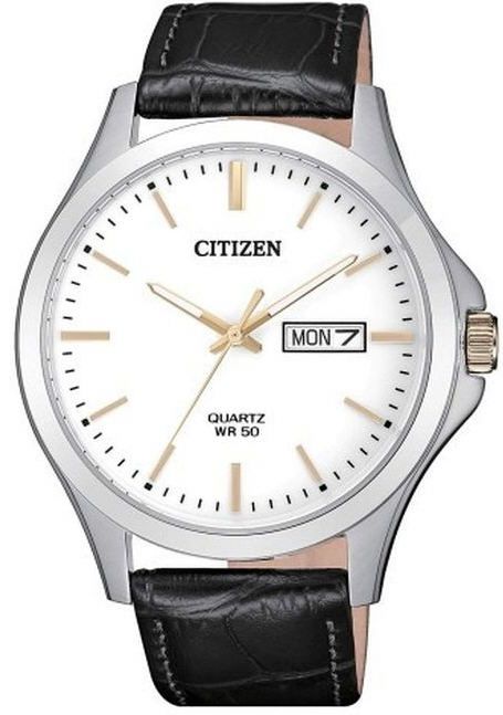 Citizen Classic Day Date Black Leather Strap Men's Watch | BF2009 - 11A | TIME Watches