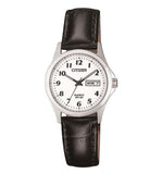 Citizen Classic White Dial and Brown Leather Casual Women's Watch | EQ2000-02A | Time Watch Specialists