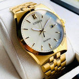 Citizen Eco-Drive Gold Date Dress Men's Watch - BM7332-61P | Time Watch Specialists