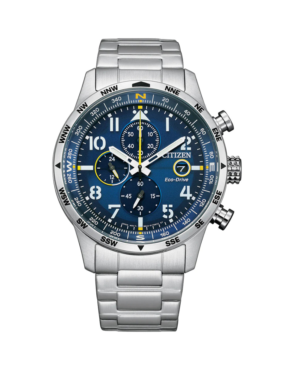 Citizen Eco - Drive Pilot Stainless Steel Chronograph Men's Watch | CA0790 - 83L | TIME Watches