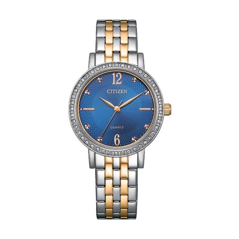 Citizen Two Tone Blue Dial Women s Dress Watch EL3106 59L