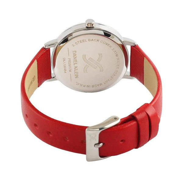 Daniel Klein Premium Red Leather Strap Women's Watch | DK113046-4