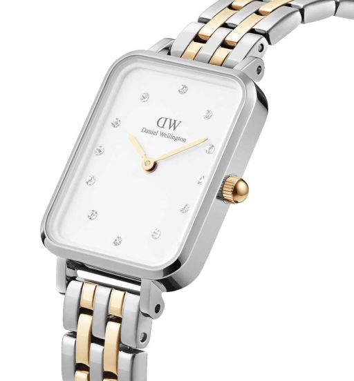 Daniel Wellington Quadro 5-Link Two-Tone Woman's Watch | DW00100625 | Time Watch Specialists