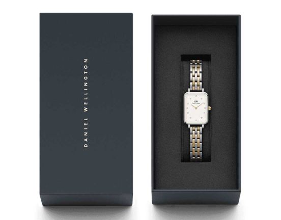 Daniel Wellington Quadro 5-Link Two-Tone Woman's Watch | DW00100625 | Time Watch Specialists