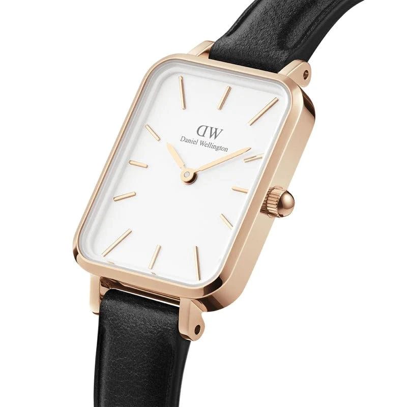 Daniel Wellington Quadro Pressed Sheffield Black Leather Woman's Watch | DW00100450 | Time Watch Specialists